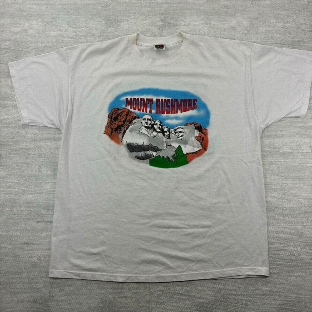 Vintage Mt. Rushmore Shirt Adult XL White Funny Joke President Butt Monument
